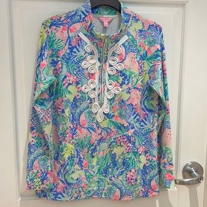 Lilly Pulitzer Skipper Tunic Popover in Mermaids Cove, size small.